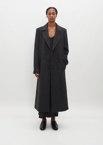 Auralee double-weave wool coat - Black