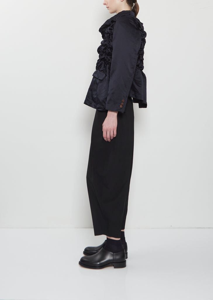 Satin Tech Asymmretic Ruched Blazer