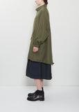 Six-Five Fishtail Silk Wool Parka — Olive