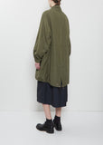 Six-Five Fishtail Silk Wool Parka — Olive