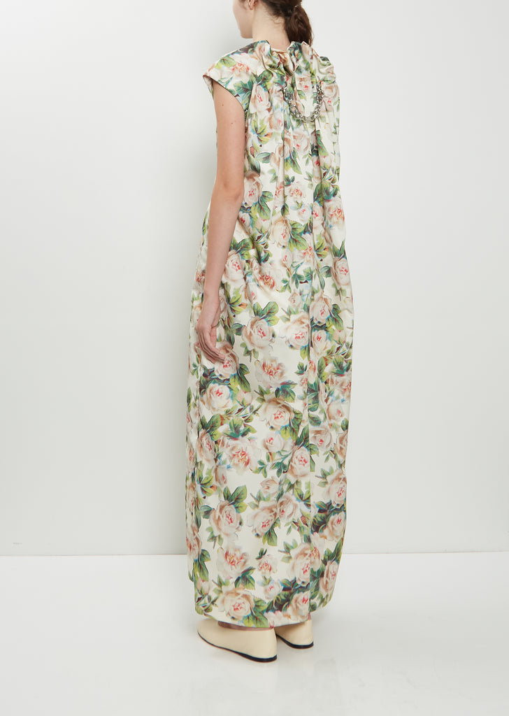 Ruched Fitted Back Chain Detail Dress