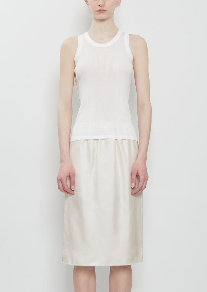 Limba Fitted Cotton Tank Top — White