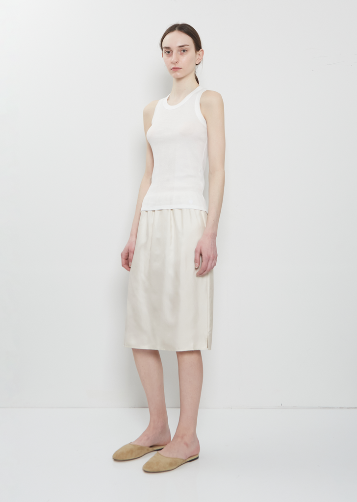 Limba Fitted Cotton Tank Top — White