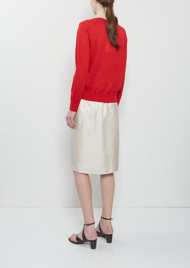 Julio Cashmere V-Neck Sweater — Red