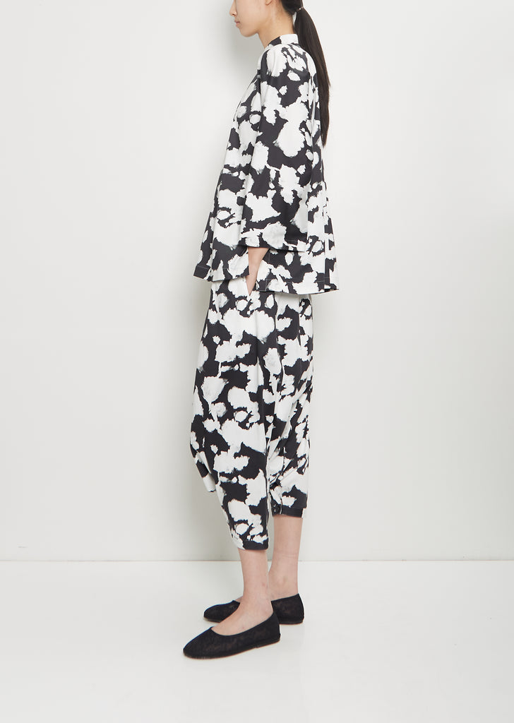 Cotton Satin Pique Floral Pattern Jacket