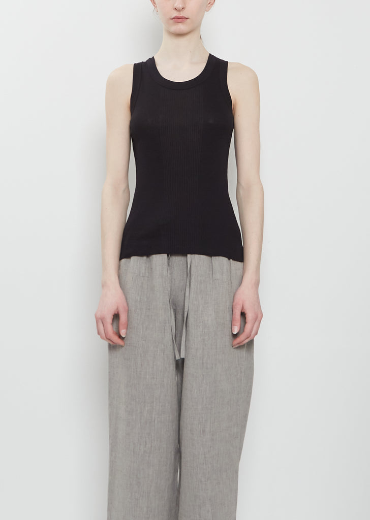 Limba Fitted Cotton Tank Top — Black