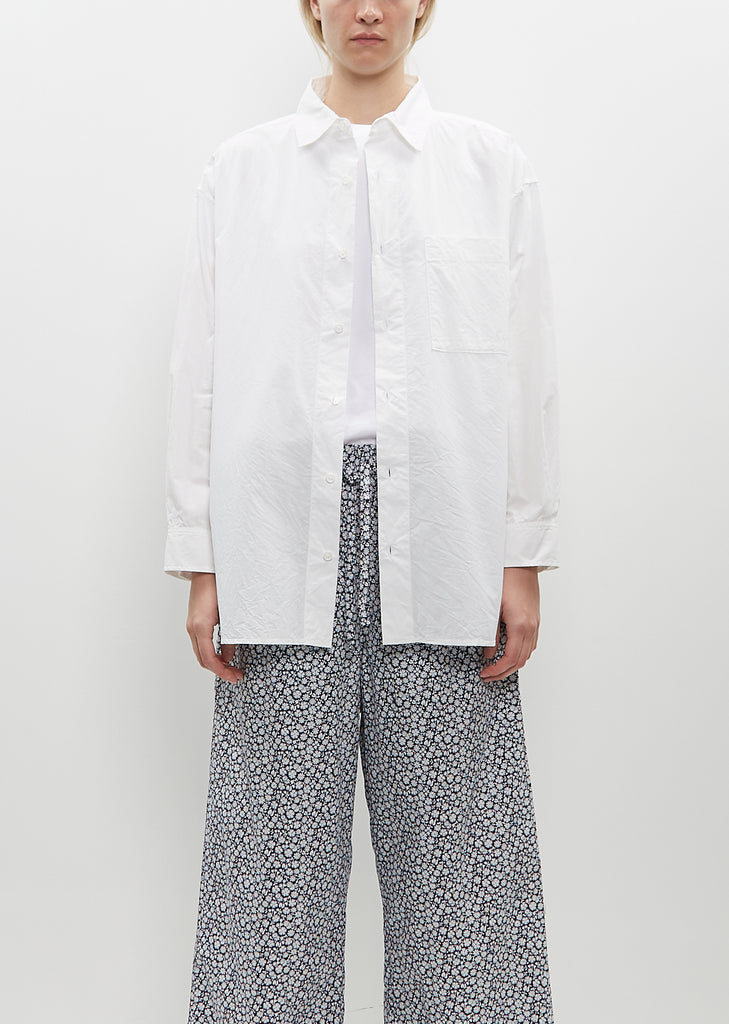 Back Gathered Shirt — White