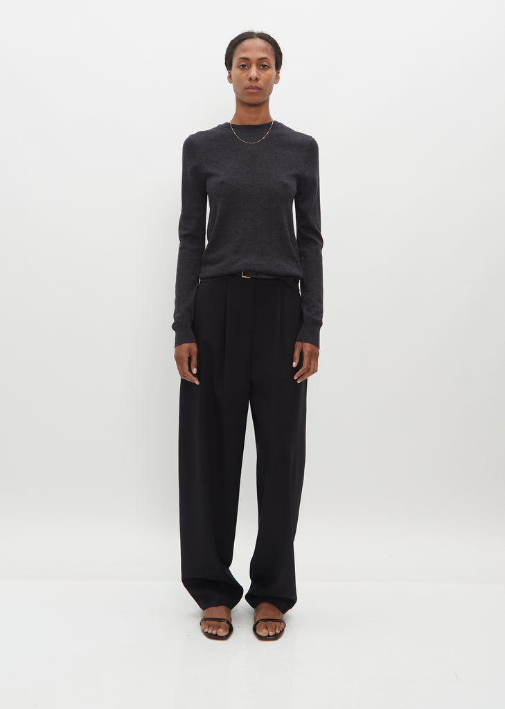 Maya Merino Wool & Cashmere Sweater — Dark Grey