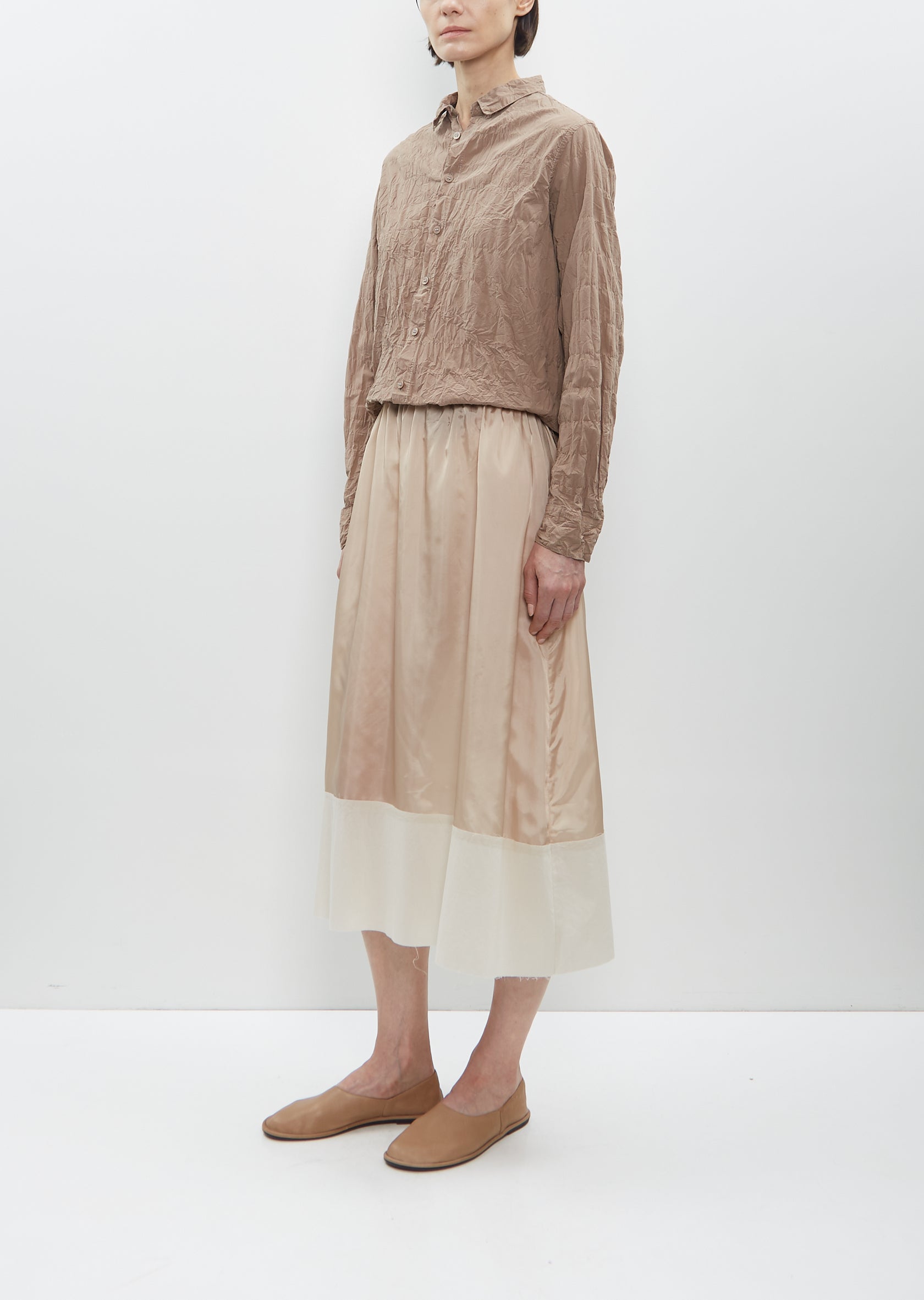 Cupro Slip Under Skirt — Beige – La Garçonne