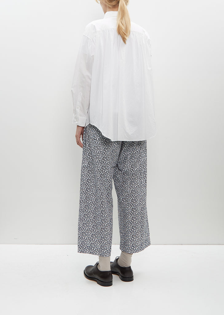 Back Gathered Shirt — White