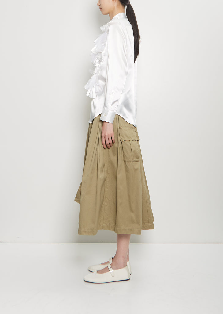 Satin x Nylon Tulle Blouse