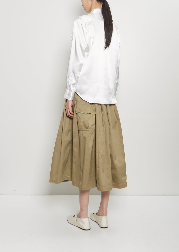 Satin x Nylon Tulle Blouse