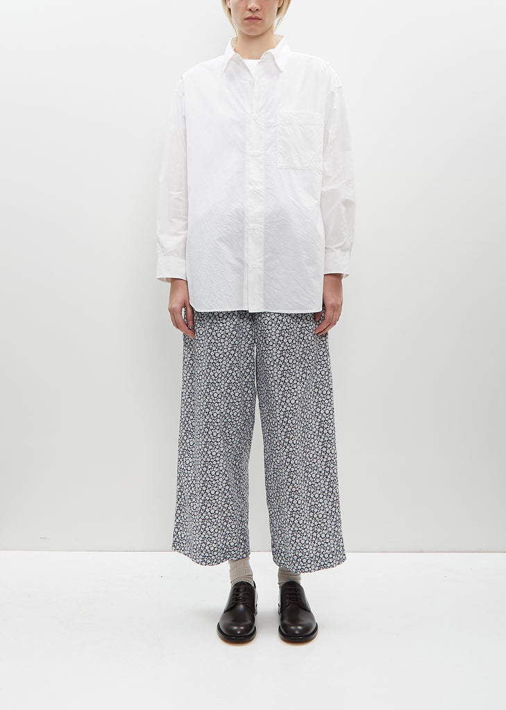 Back Gathered Shirt — White