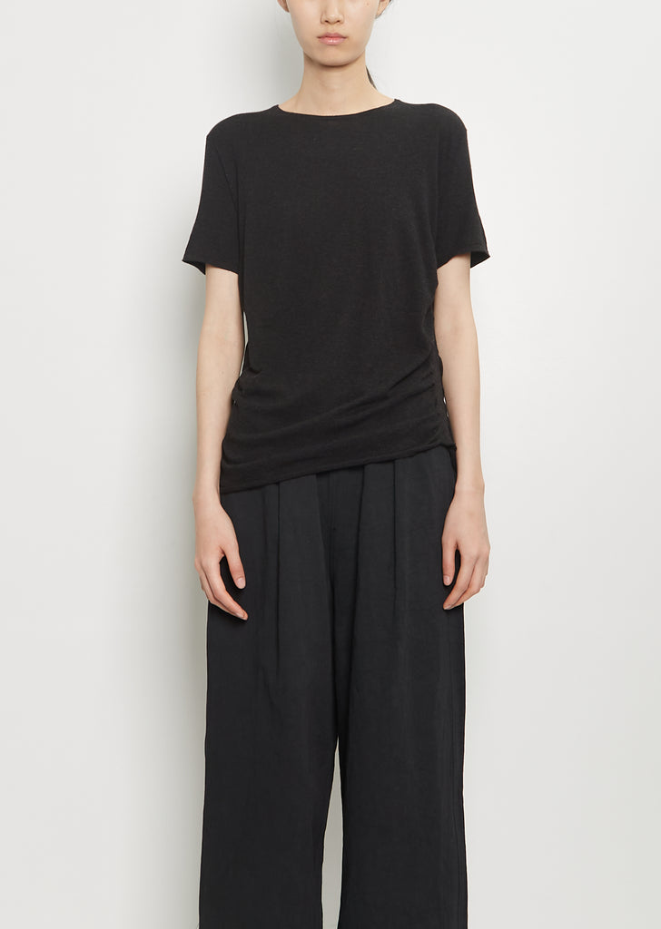 Pima Cotton Drape Tee — Black Melange