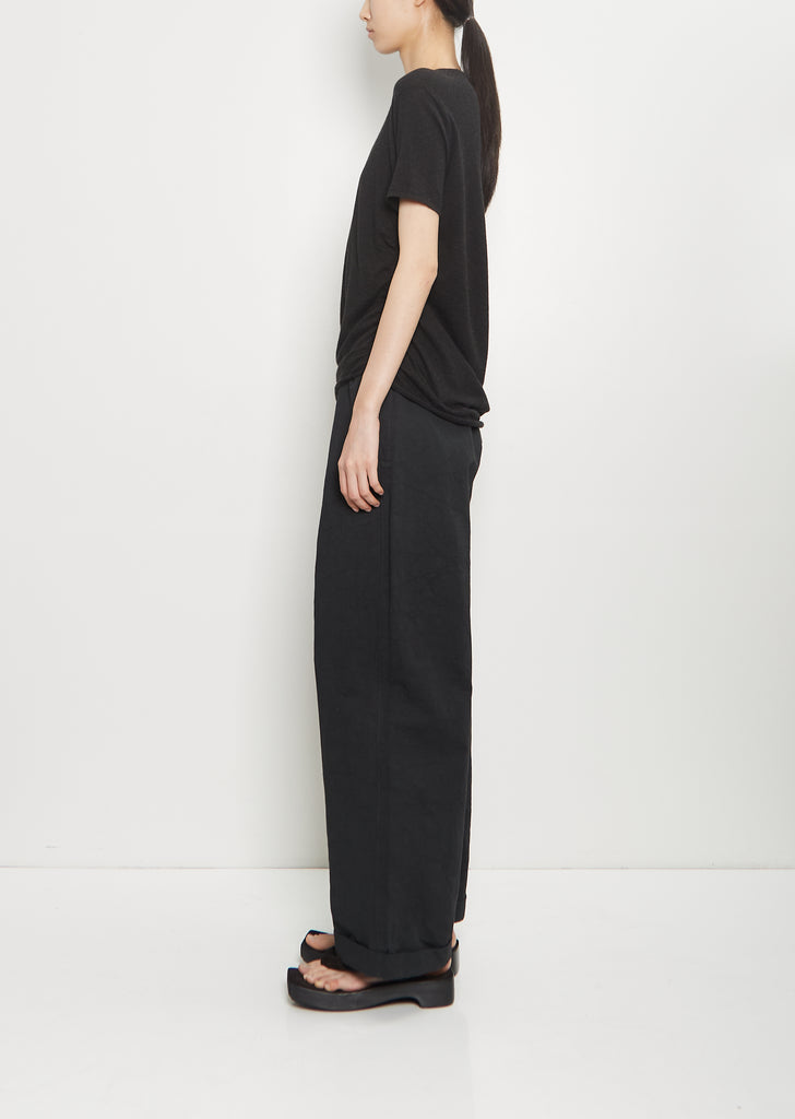 Pima Cotton Drape Tee — Black Melange
