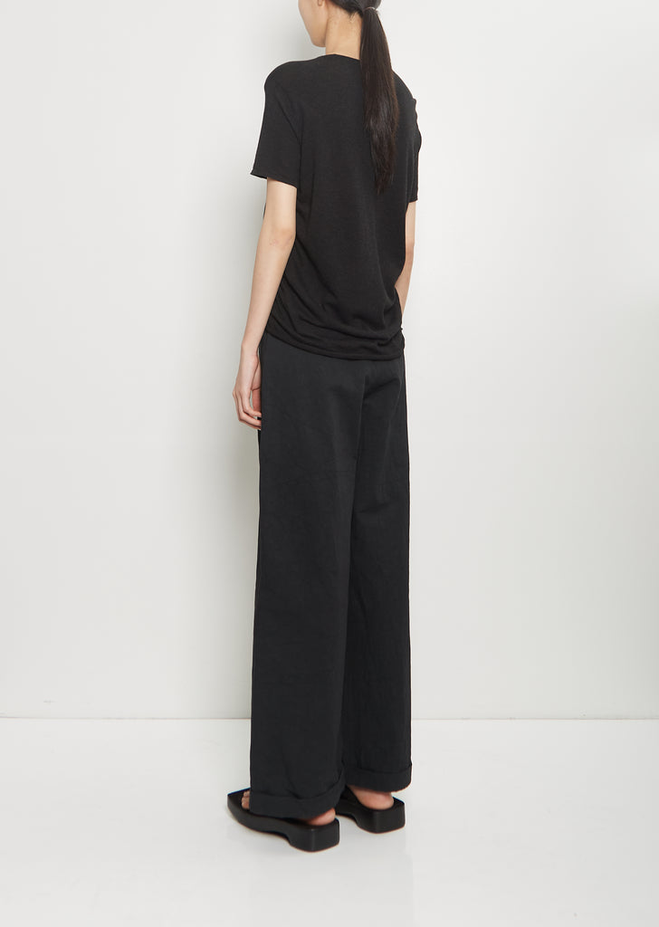 Pima Cotton Drape Tee — Black Melange