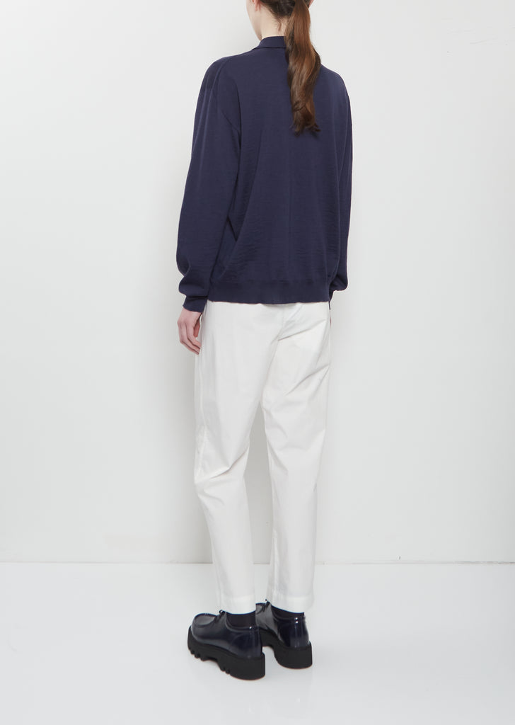 Morse Wool Polo Sweater — Midnight