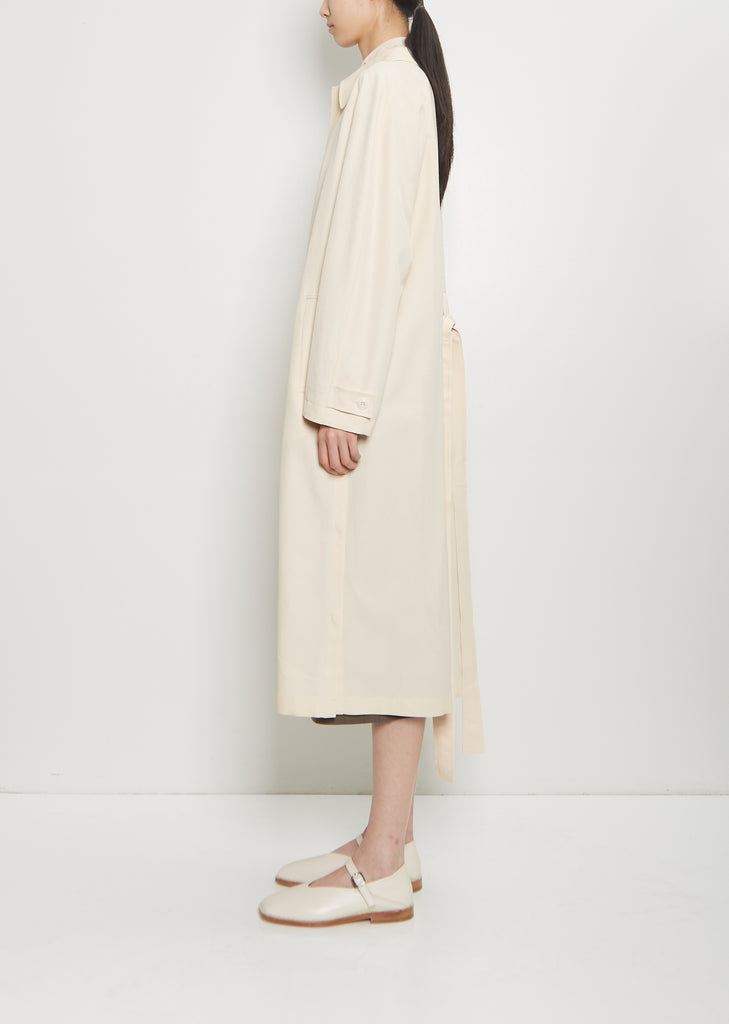 Wool Blend Light Slitted Overcoat