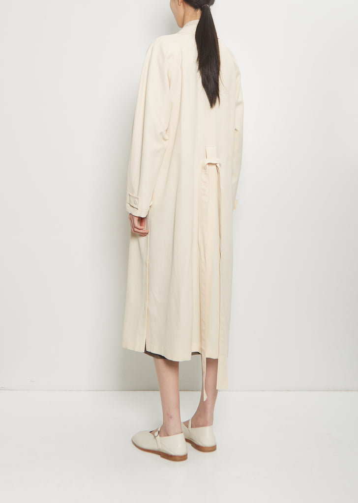 Wool Blend Light Slitted Overcoat