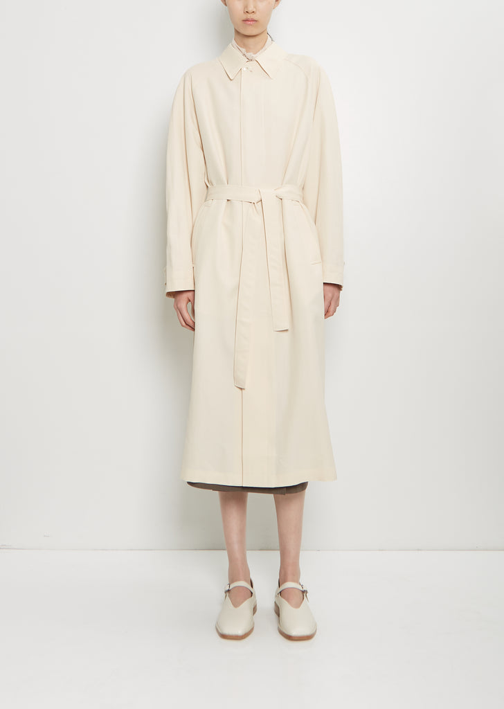 Wool Blend Light Slitted Overcoat