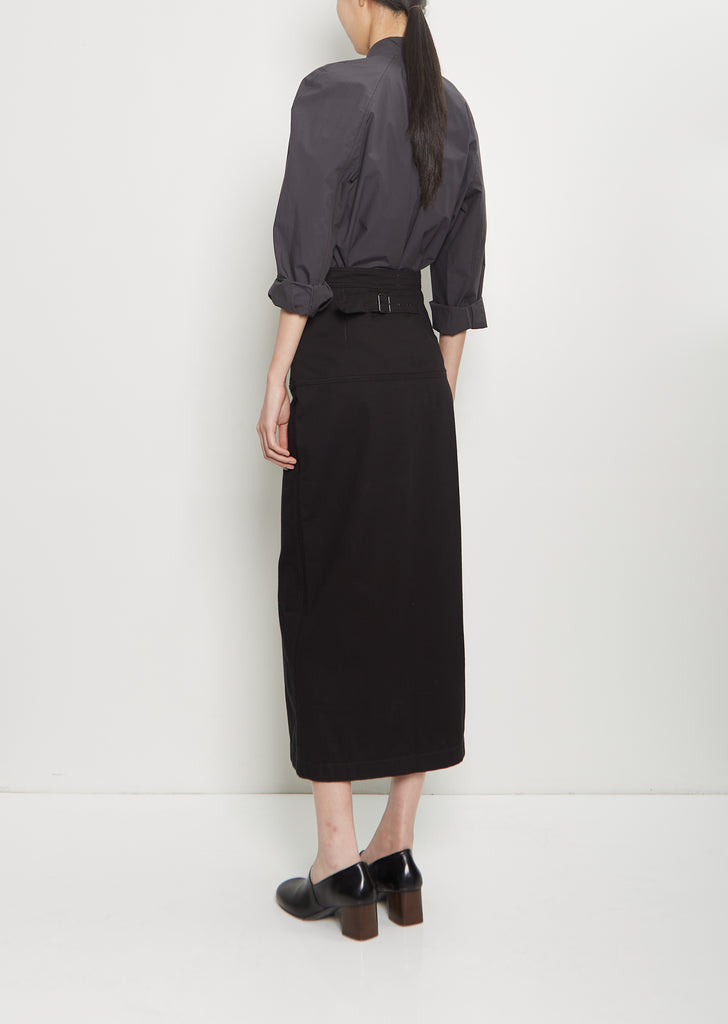Cotton Denim Slit Skirt