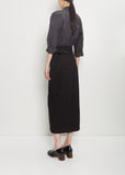 Cotton Denim Slit Skirt