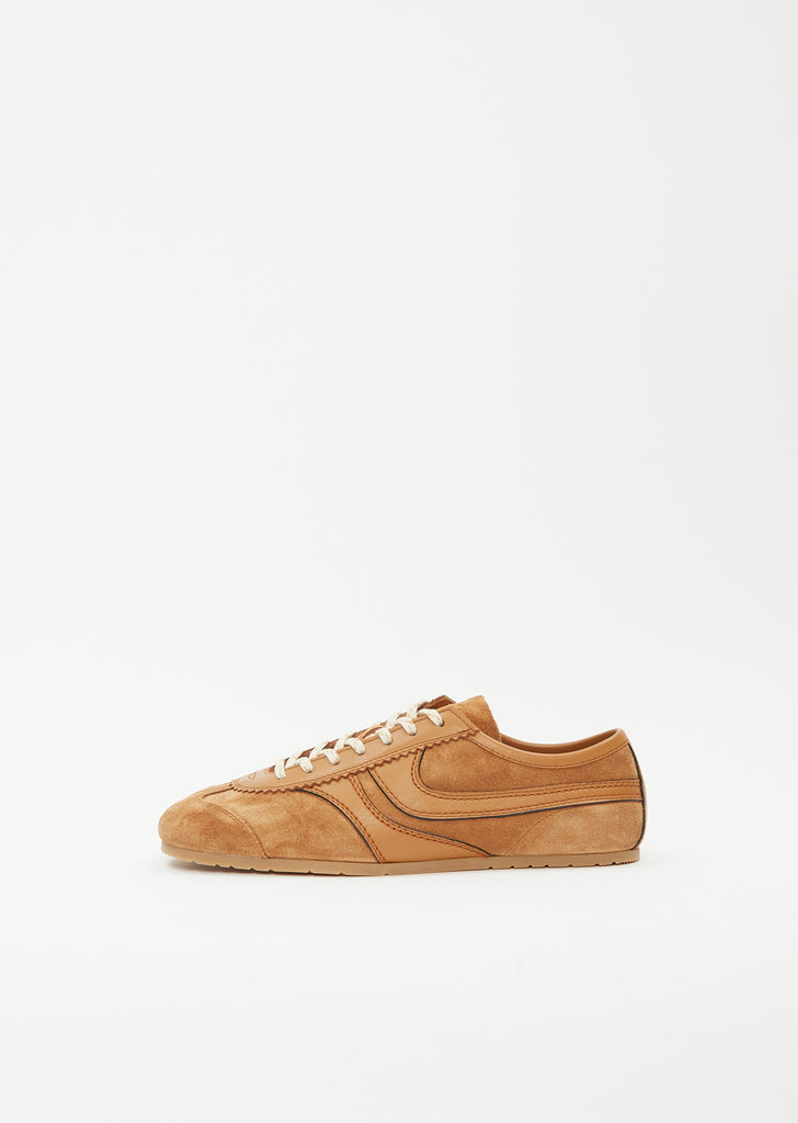 Leather Trainer — Tan