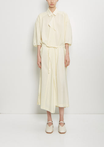 Silk Asymmetrical Shirt Dress
