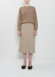 Silk Linen Nep Check Wrap Skirt