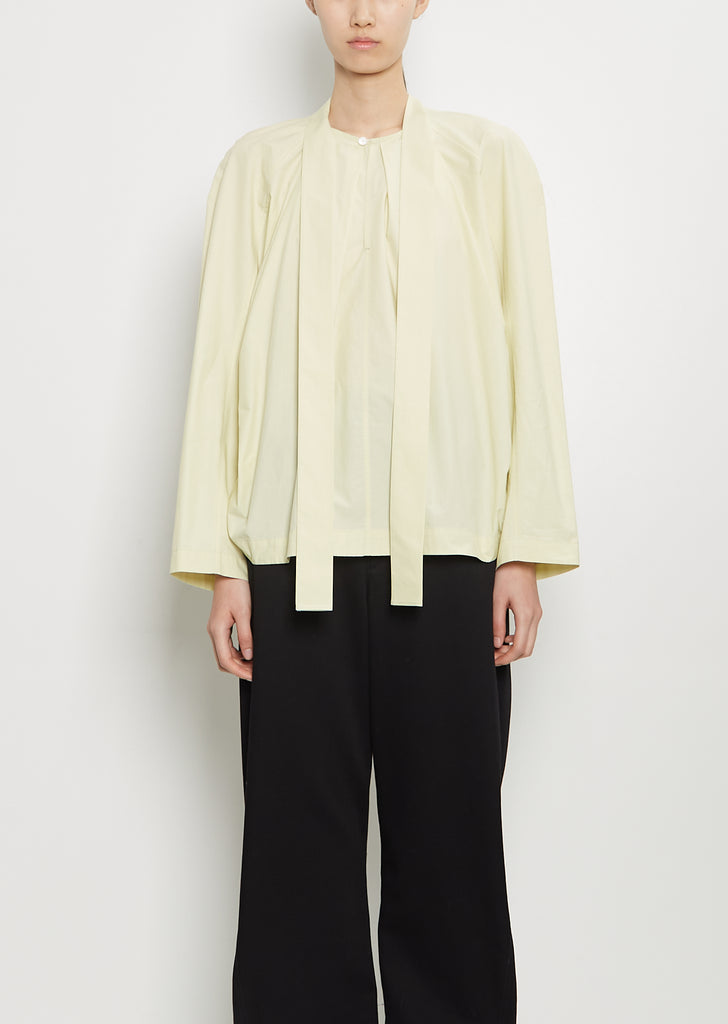 Ascot Cotton Blouse — Dusty Yellow