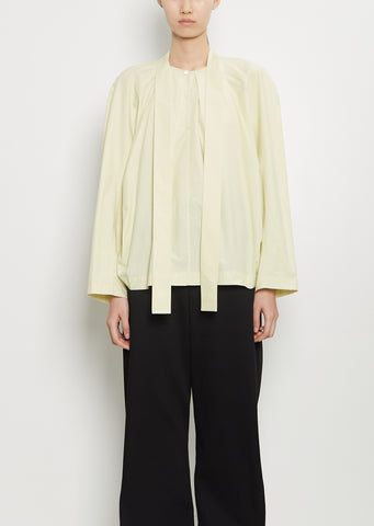Ascot Cotton Blouse — Dusty Yellow