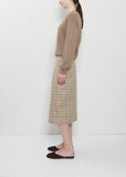 Silk Linen Nep Check Wrap Skirt