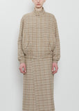Silk Linen Nep Check Blouson
