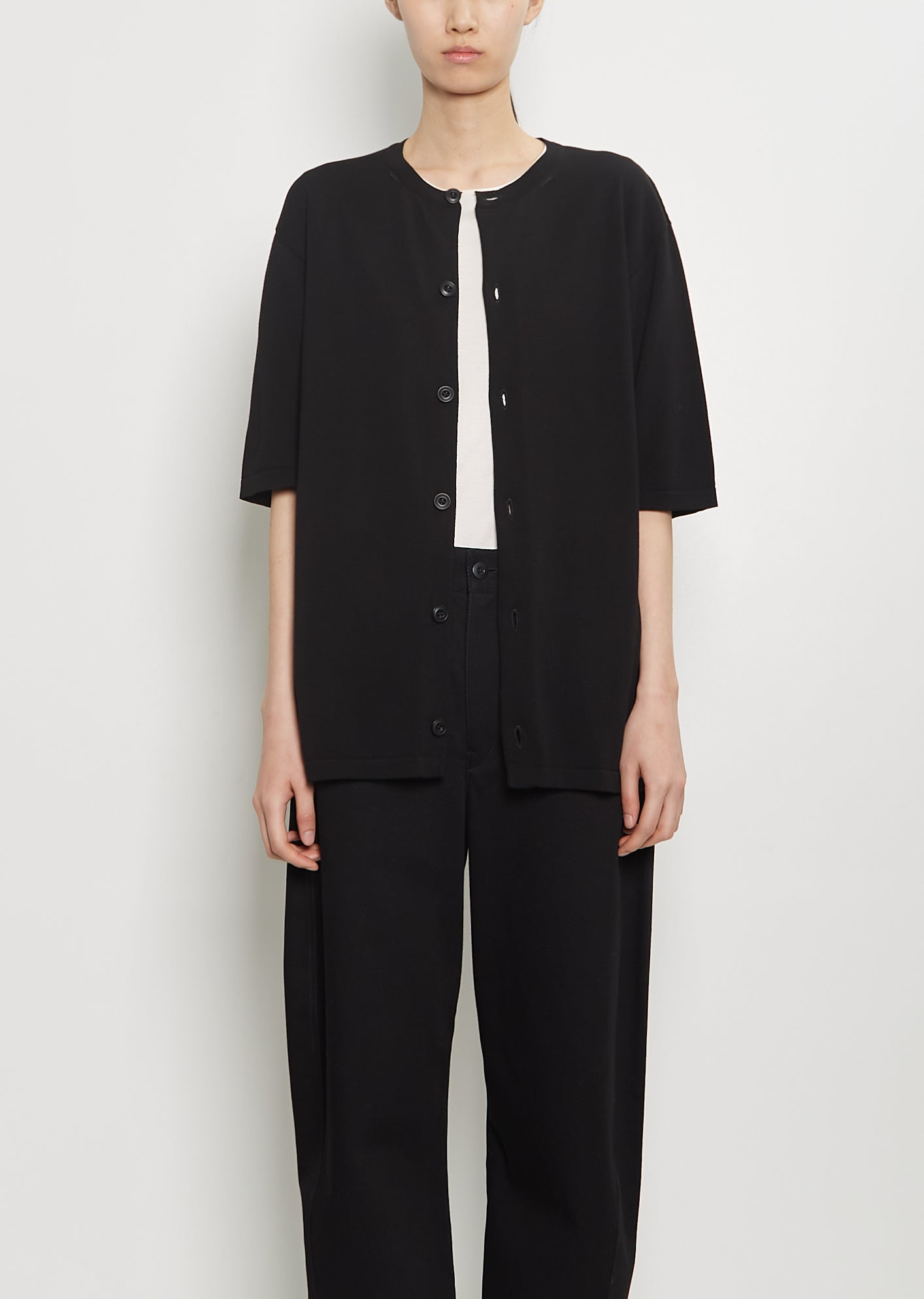 Cotton Short Sleeve Overshirt — Black – La Garçonne