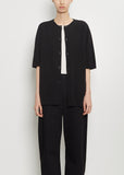 Cotton Short Sleeve Overshirt — Black