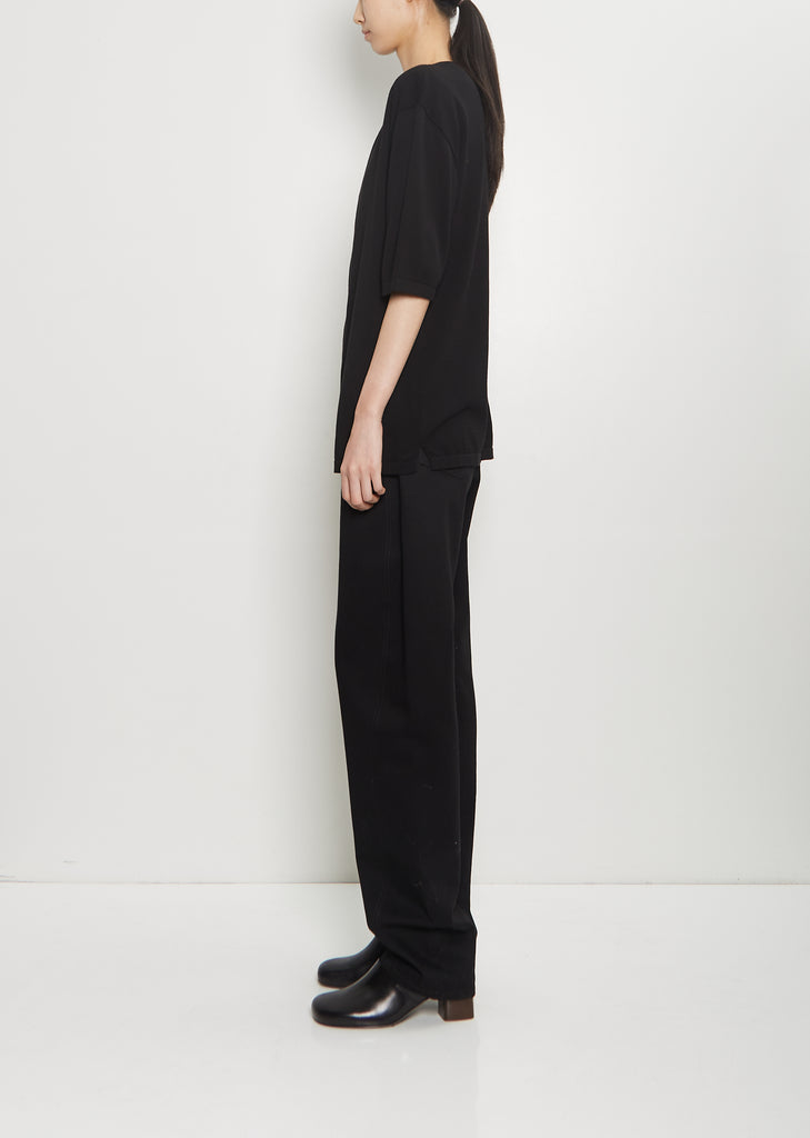 Cotton Short Sleeve Overshirt — Black