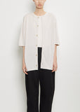 Cotton Short Sleeve Overshirt — Stone Beige Melange