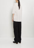Cotton Short Sleeve Overshirt — Stone Beige Melange