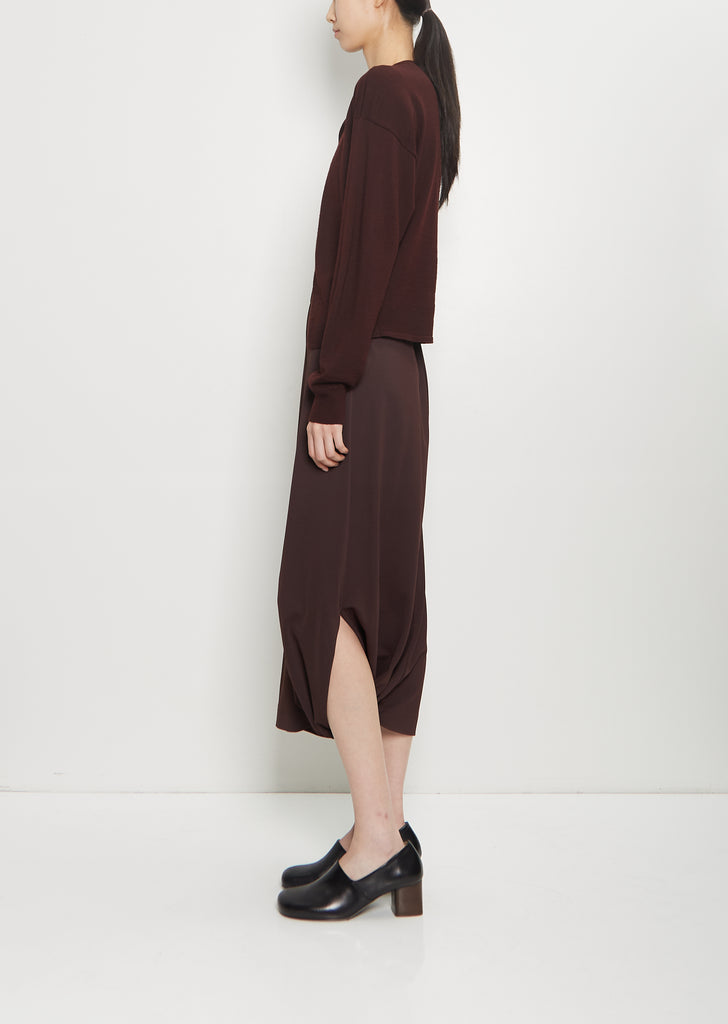 Wool Fitted Cardigan — Dark Plum