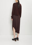 Wool Fitted Cardigan — Dark Plum