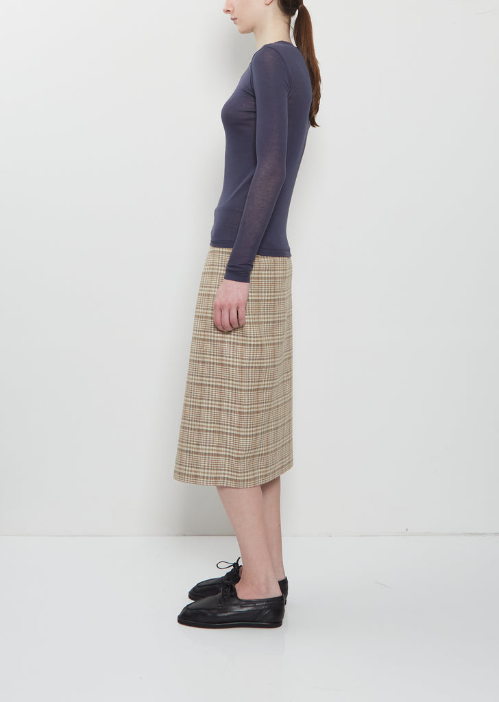 Super High Gauge Sheer Rib L/S Tee — Navy