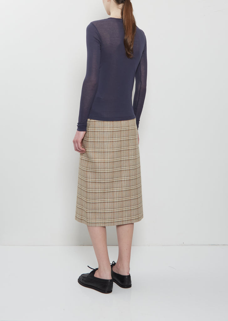 Super High Gauge Sheer Rib L/S Tee — Navy