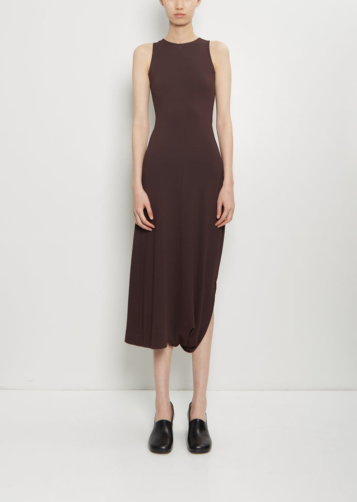Viscose Silk Twisted Hem Dress