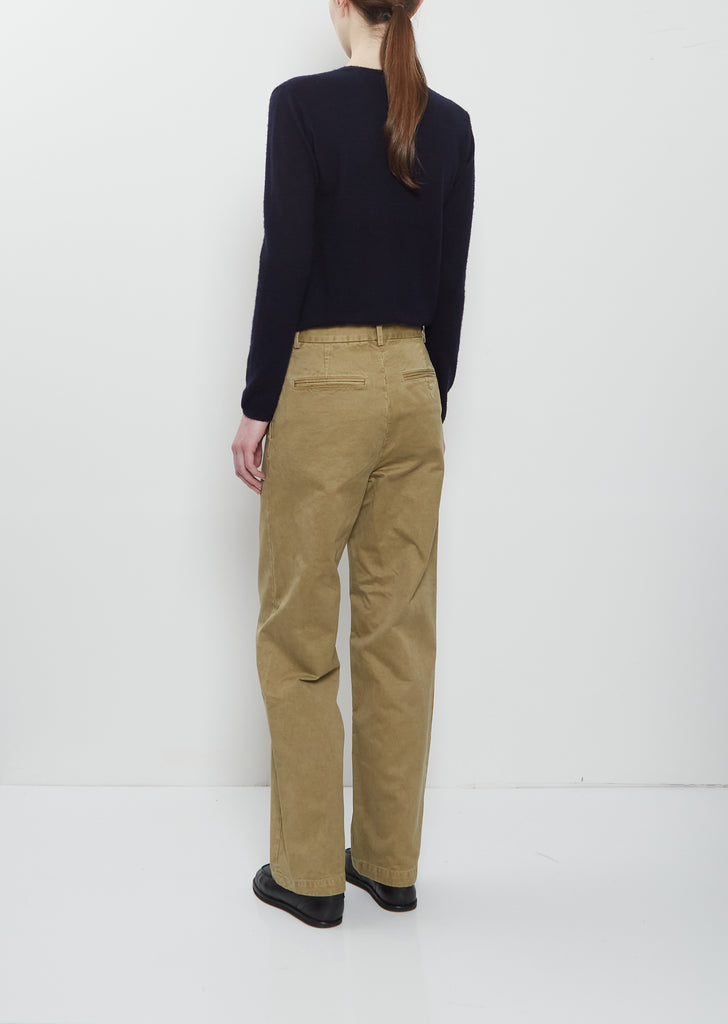 Dyed Cotton Chino Pants — Beige