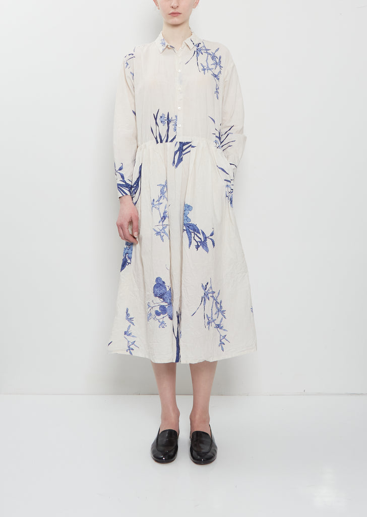 Japonism Flower Print Dress Ivory 34 / Ivory Japonism Flower Print Dress Ivory 34 / Ivory