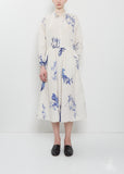 Japonism Flower Print Dress — Ivory