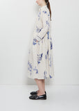 Japonism Flower Print Dress — Ivory