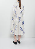 Japonism Flower Print Dress — Ivory