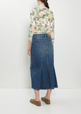 Embellished Denim Flare Skirt