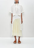 Poly Cotton Midi Pleated Skirt